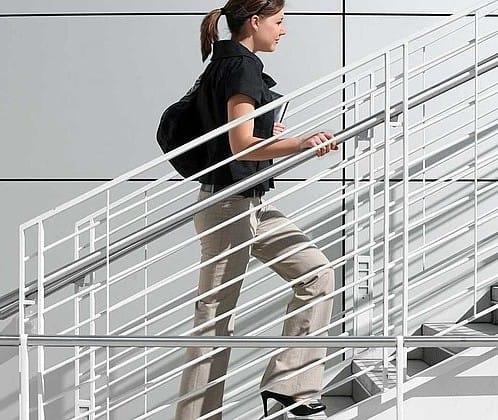 Office Fitness: Instead of taking the elevator, use the stairs. Photo Credit: vitamin-resource.com