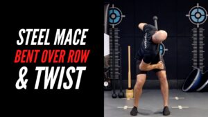 Steel mace offset bent over row & Twist