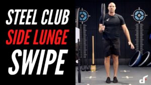 Steel clubbell side lunge swipe